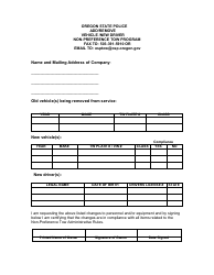 Document preview: Add/Remove Vehicle /New Driver Truck Sheet - Non-preference Tow Program - Oregon