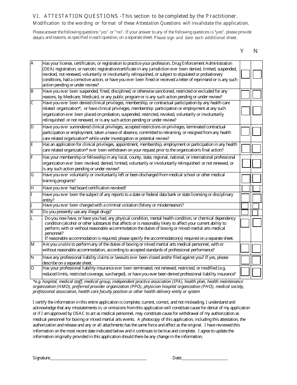 Application for Medical Personnel - Oregon, Page 3