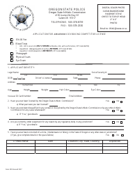Form 301 Application for Amateur Kickboxing Competitor License - Oregon