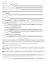 Form 301 Application for Amateur Kickboxing Competitor License - Oregon, Page 2