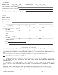 Form 301 Application for Professional Kickboxing Competitor License - Oregon, Page 2