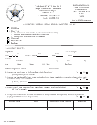 Form 301 &quot;Application for Professional Boxing Competitor License&quot; - Oregon