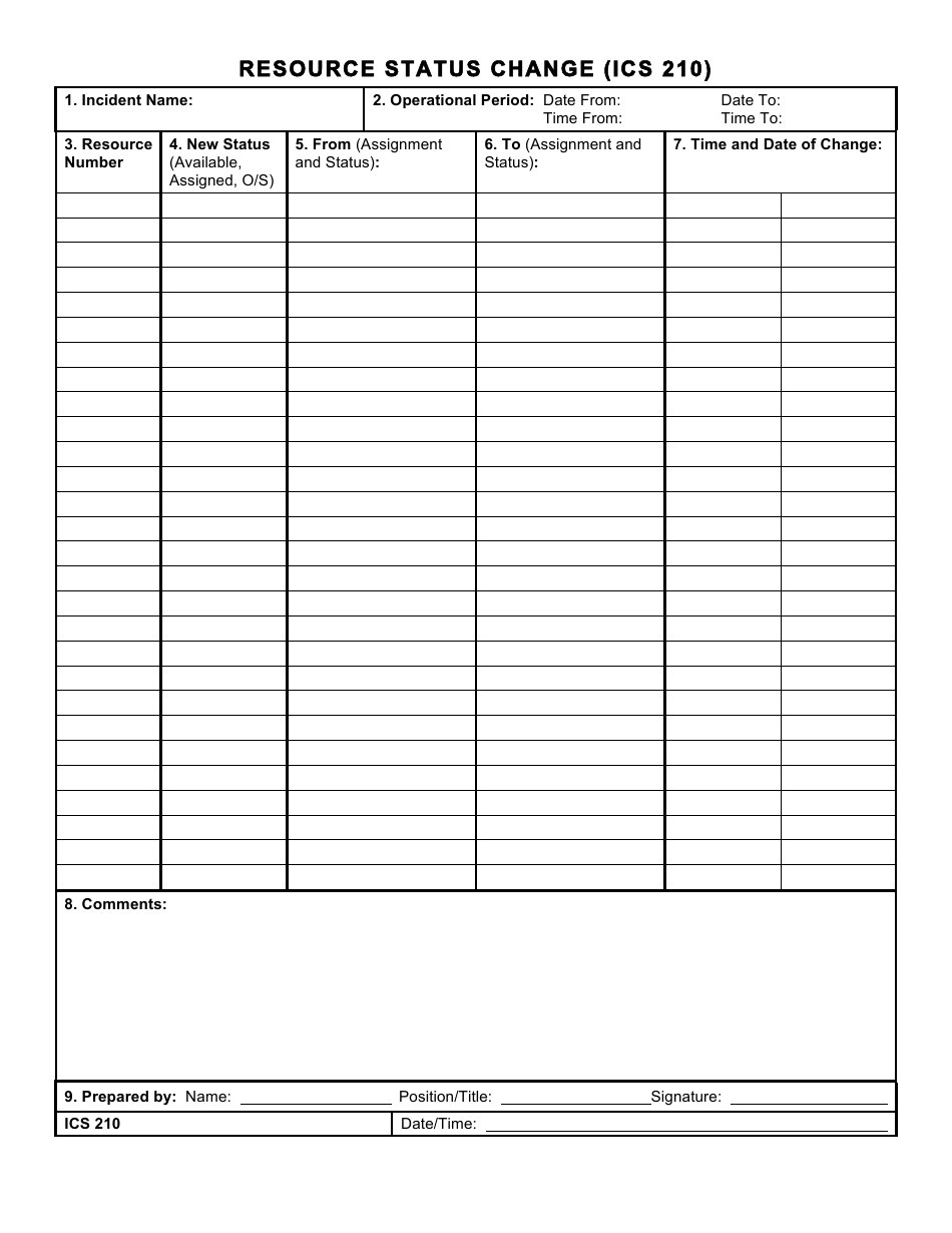 Form ICS210 - Fill Out, Sign Online and Download Fillable PDF ...