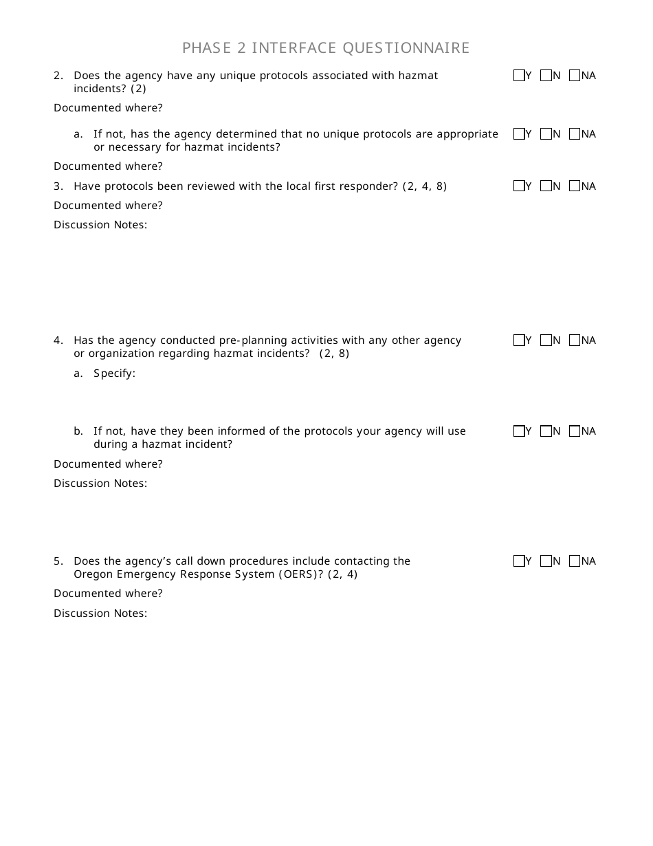 Community Capability Assessment - Phase 2 Questionnaire - 911 Dispatch - Oregon, Page 2