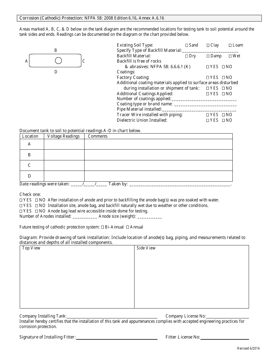 Underground Tank Installation Worksheet - Liquefied Petroleum Gas (Lpg) Program - Oregon, Page 2