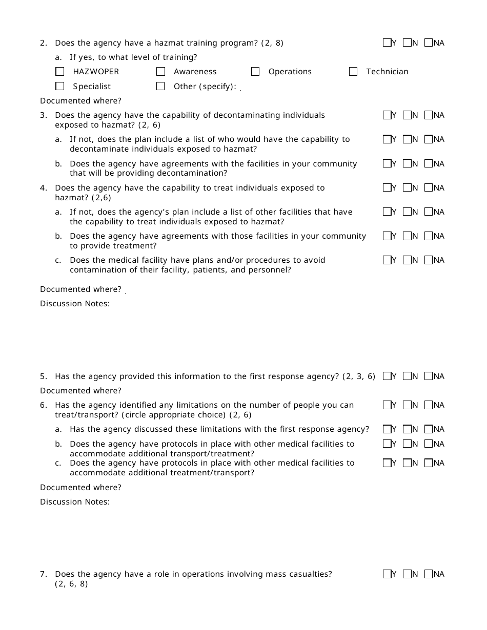 Community Capability Assessment - Phase 2 Questionnaire - Emergency Medical Transport and Hospitals - Oregon, Page 2