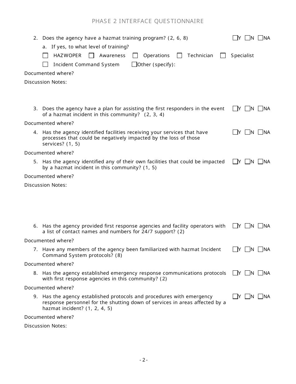 Community Capability Assessment - Phase 2 Questionnaire - Public Utilities - Oregon, Page 2