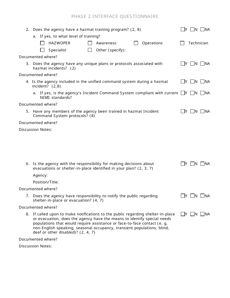 Community Capability Assessment - Phase 2 Questionnaire - Law Enforcement - Oregon, Page 2