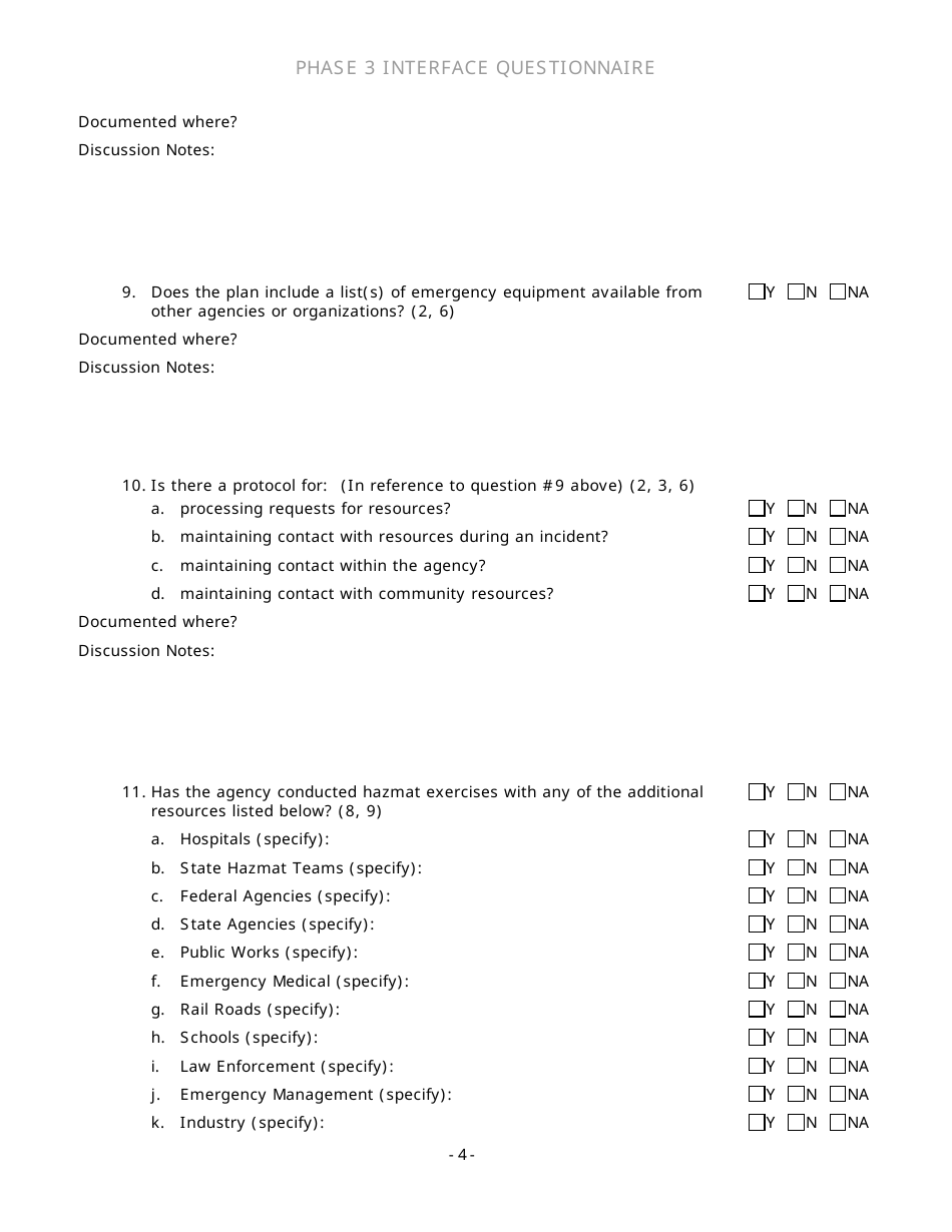 Community Capability Assessment - Phase 3 Questionnaire - County Emergency Management - Oregon, Page 4
