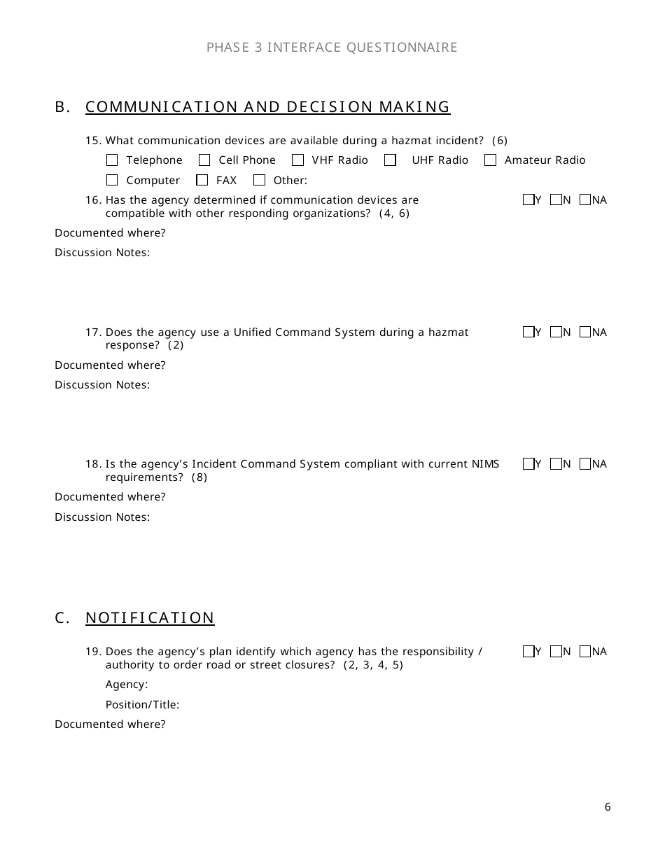 Community Capability Assessment - Phase 3 Questionnaire - Oregon State Police - Oregon, Page 6