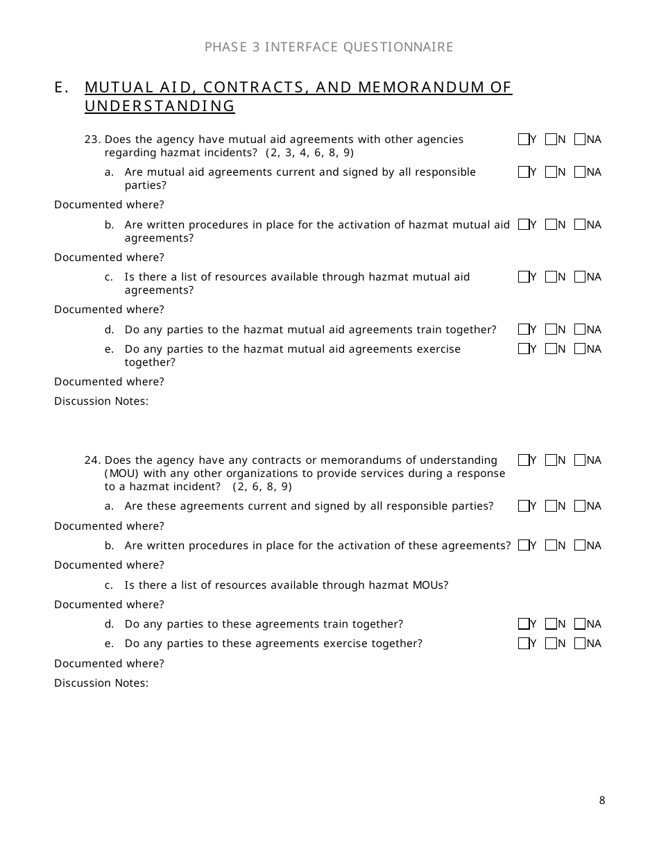 Community Capability Assessment - Phase 3 Questionnaire - Oregon State Police - Oregon, Page 8