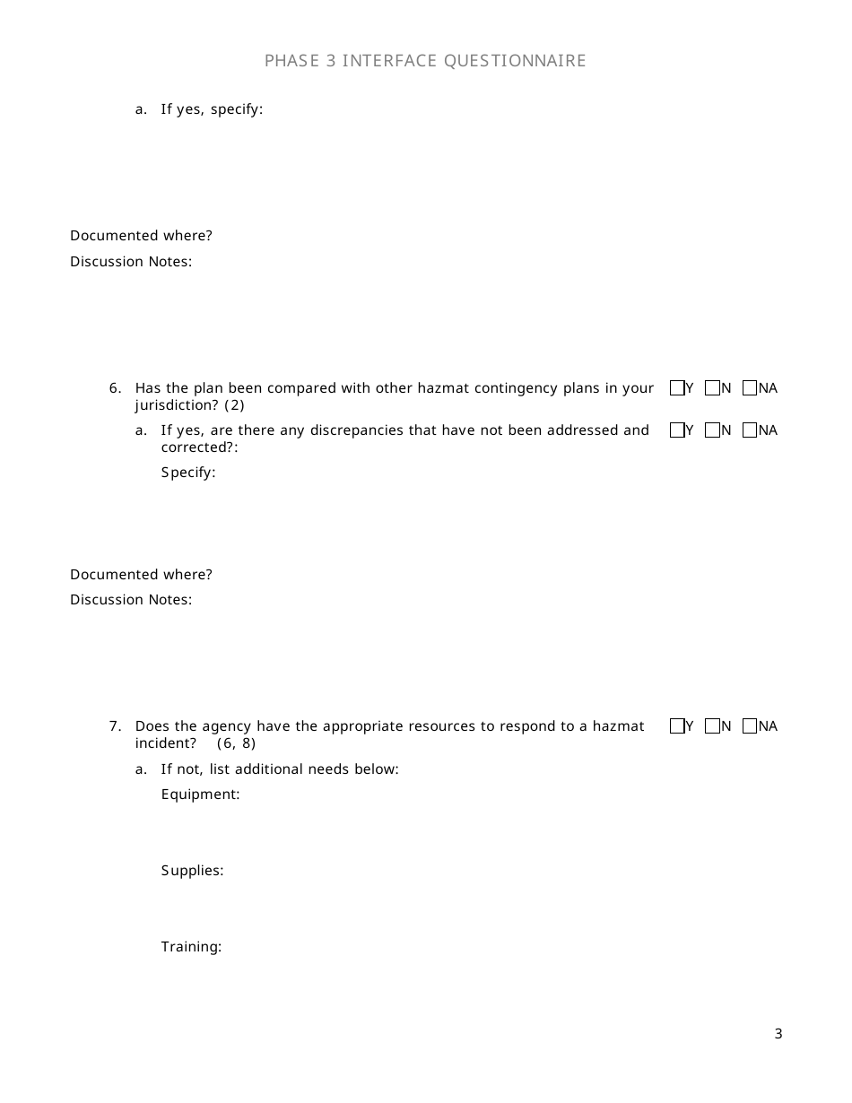 Community Capability Assessment - Phase 3 Questionnaire - County Law Enforcement - Oregon, Page 3
