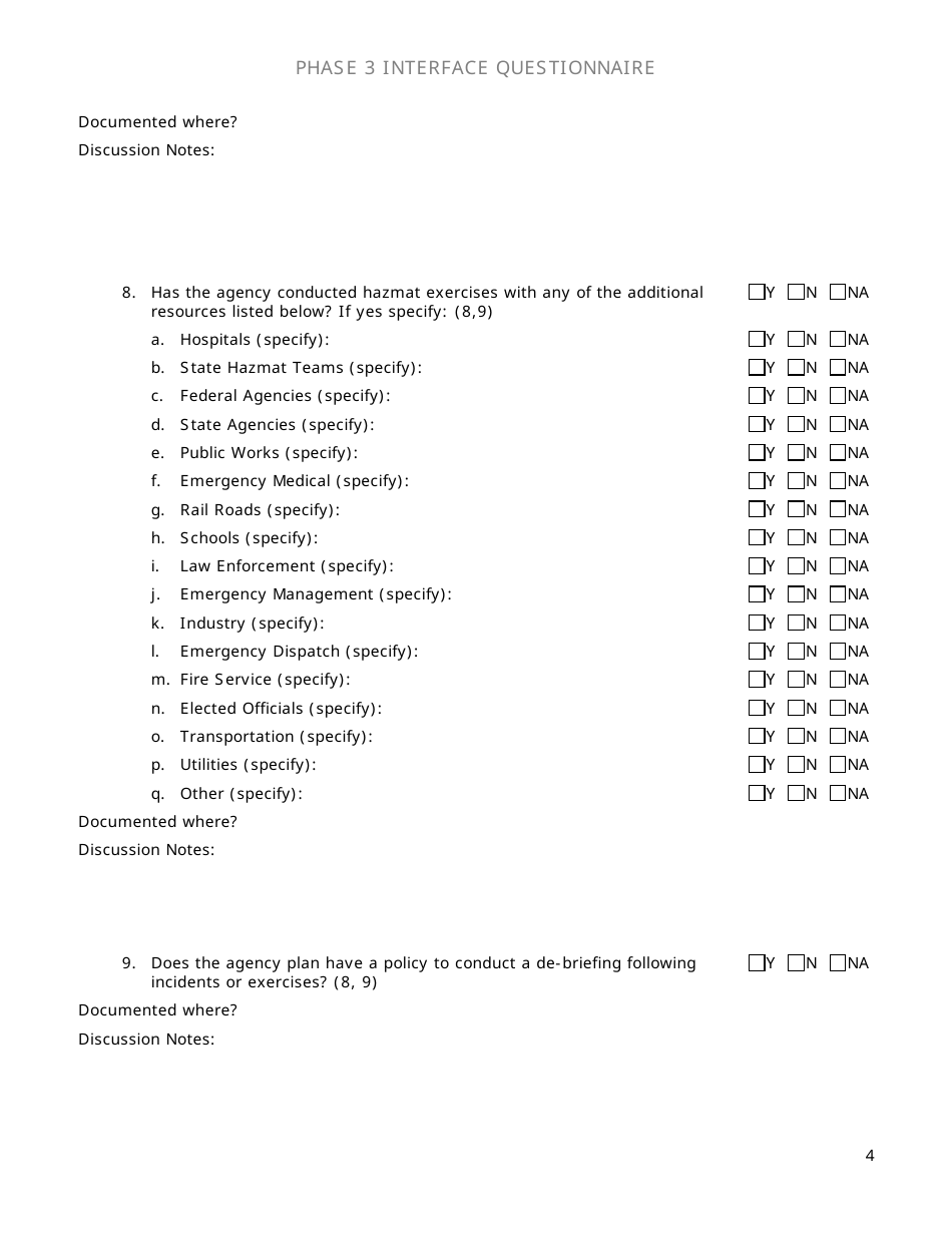 Community Capability Assessment - Phase 3 Questionnaire - County Law Enforcement - Oregon, Page 4