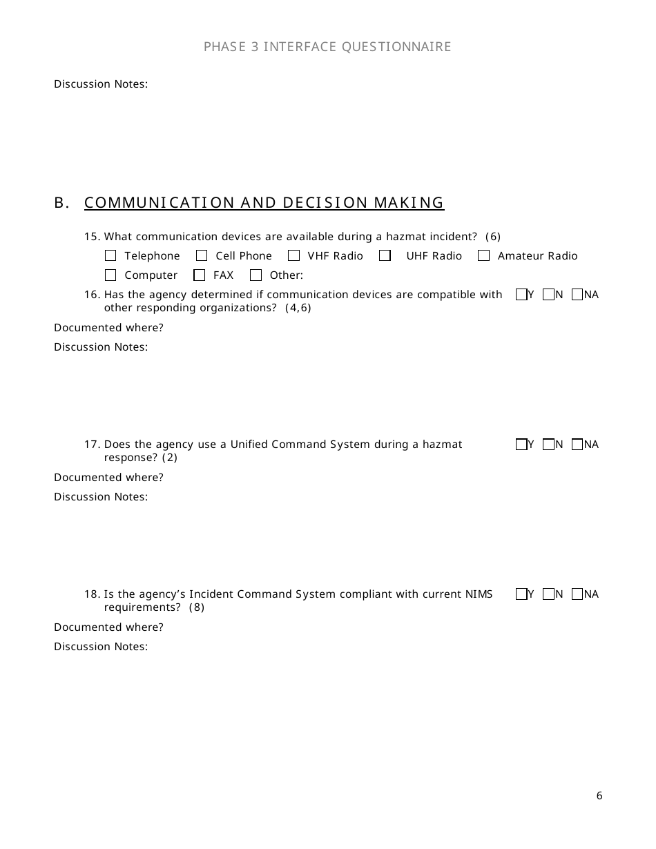 Community Capability Assessment - Phase 3 Questionnaire - County Law Enforcement - Oregon, Page 6