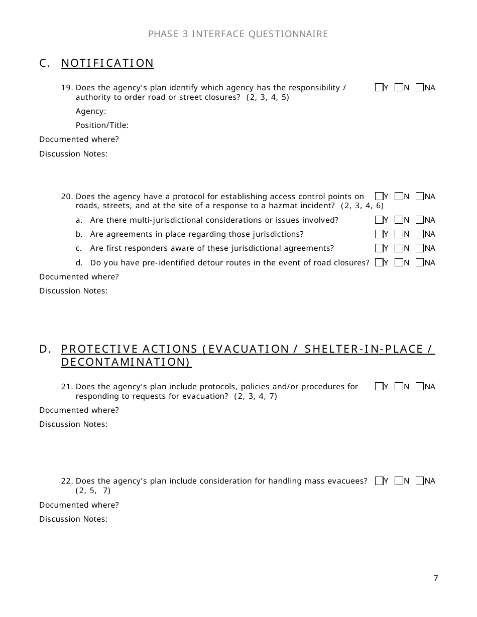 Community Capability Assessment - Phase 3 Questionnaire - County Law Enforcement - Oregon, Page 7