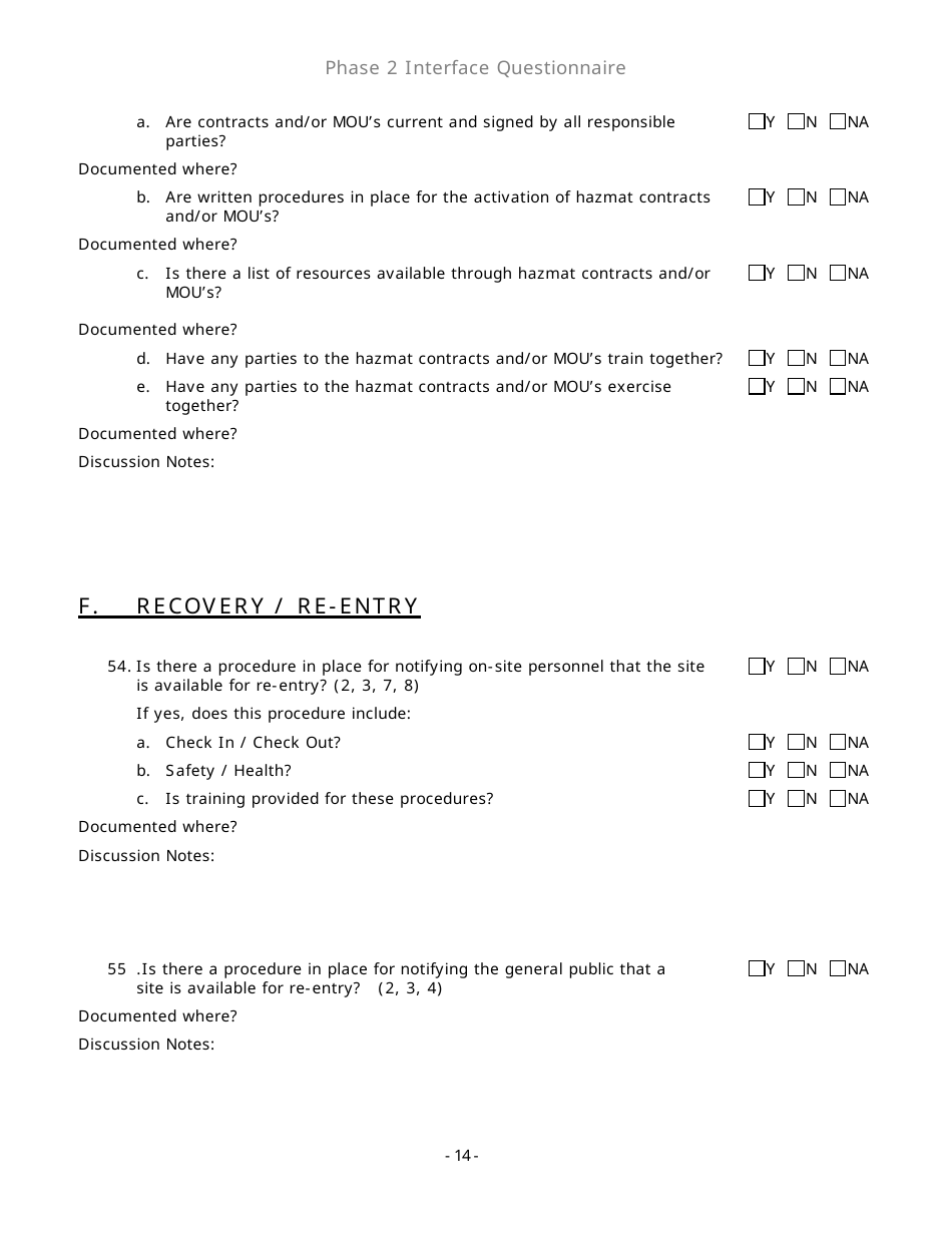 Community Capability Assessment - Phase 2 Questionnaire - Fire Department - Oregon, Page 14