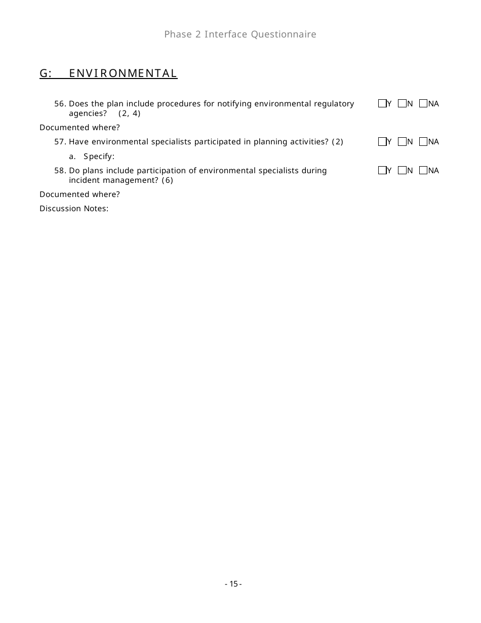 Community Capability Assessment - Phase 2 Questionnaire - Fire Department - Oregon, Page 15