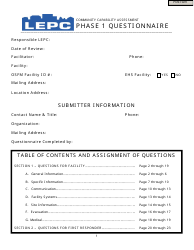 Document preview: Community Capability Assessment - Phase 1 Questionnaire - Oregon
