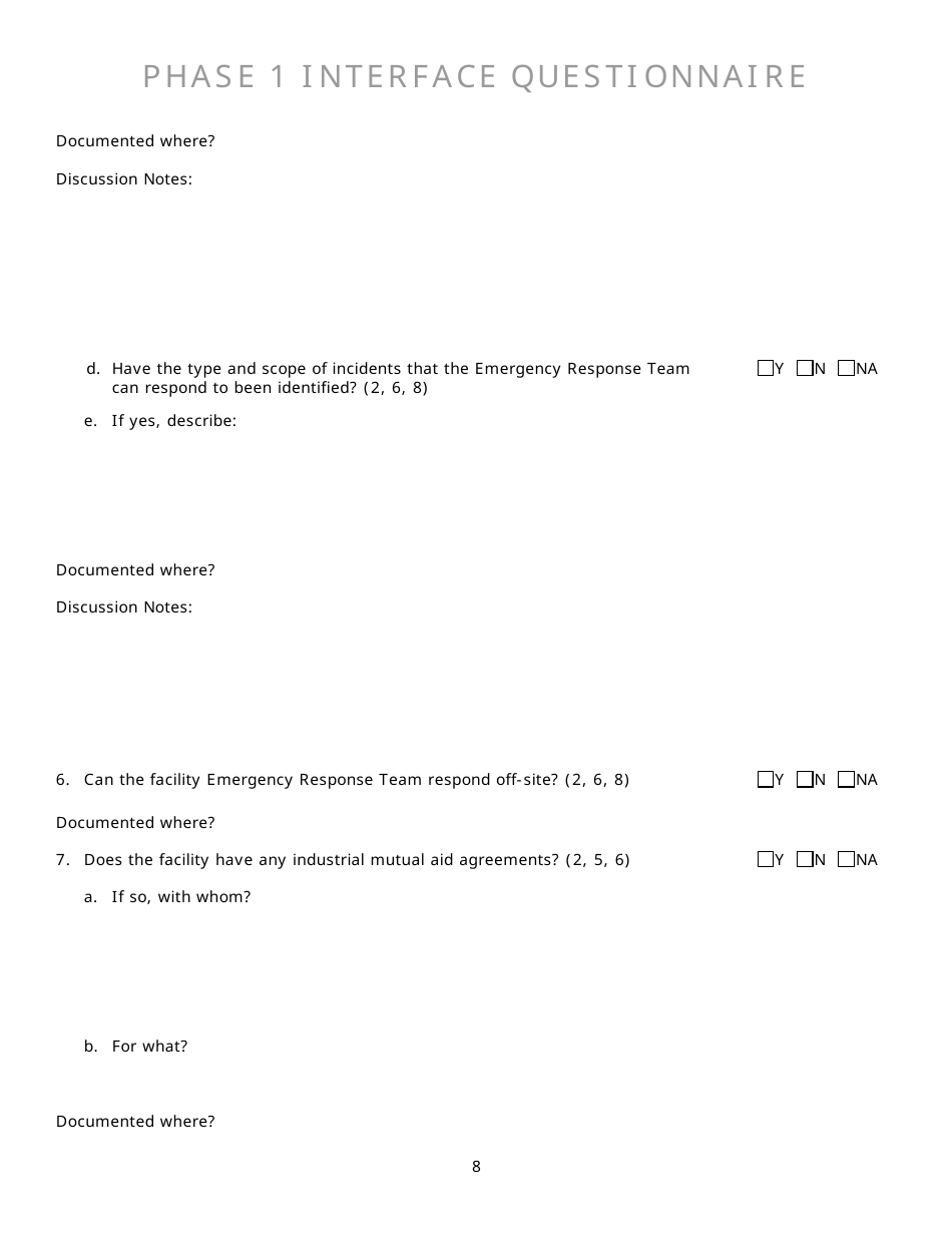 Community Capability Assessment - Phase 1 Questionnaire - Oregon, Page 8