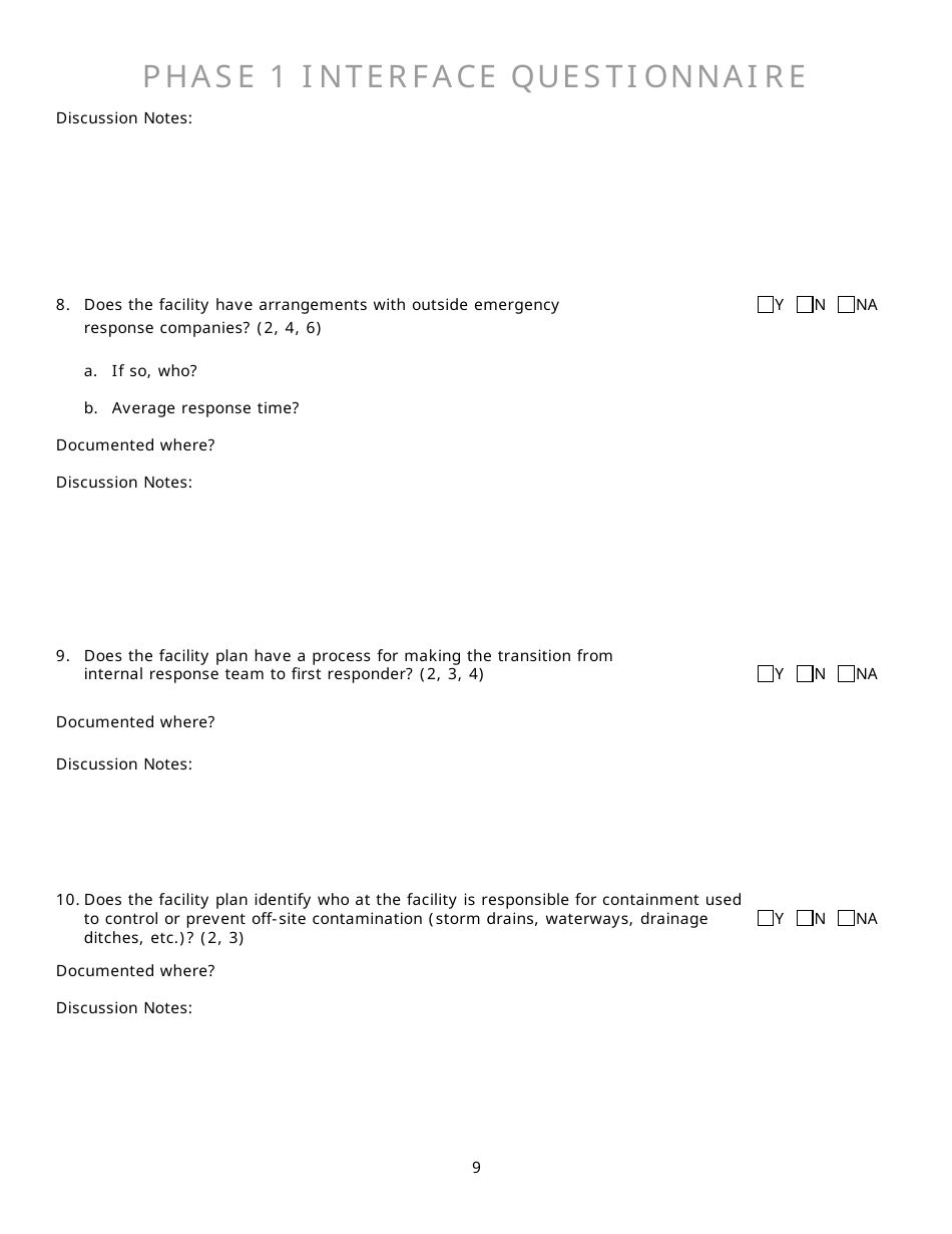 Community Capability Assessment - Phase 1 Questionnaire - Oregon, Page 9