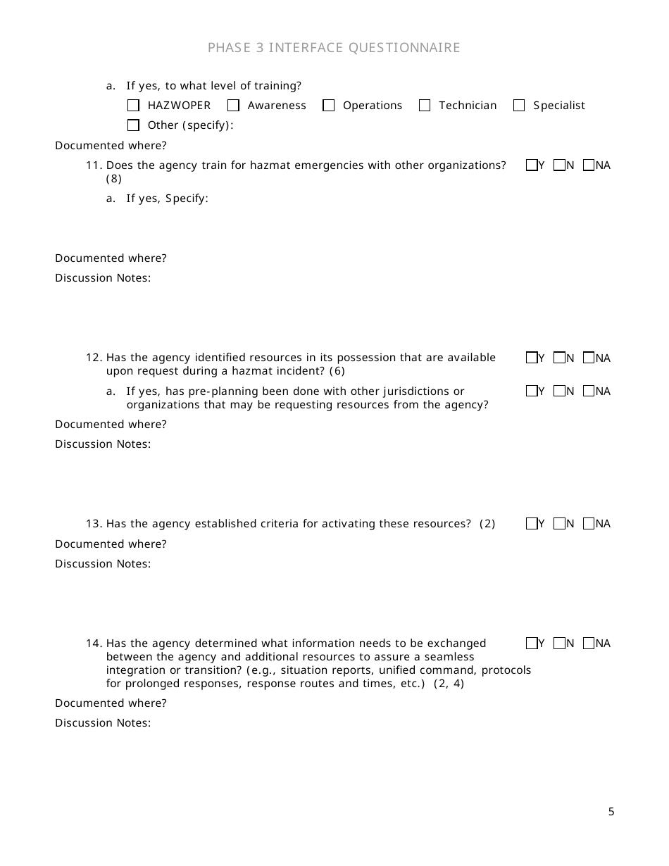 Community Capability Assessment - Phase 3 Questionnaire - County Roads  Public Works - Oregon, Page 5