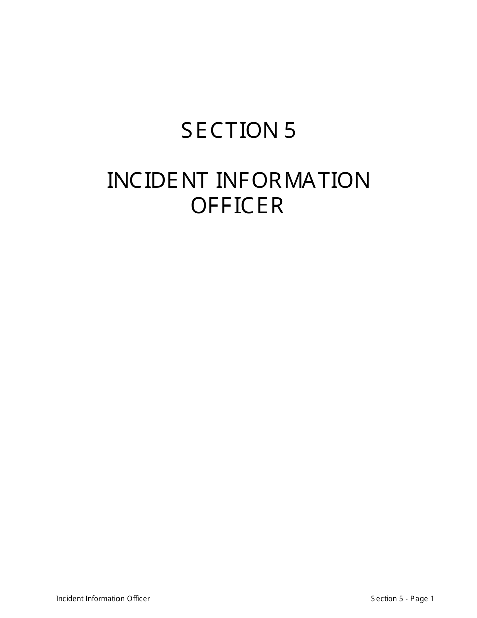 Section 5 Incident Information Officer - Oregon, Page 1