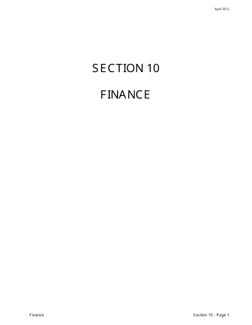 Section 10 Finance - Oregon