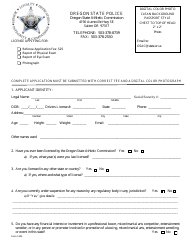 Form 1105 &quot;Referee Application&quot; - Oregon
