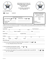 Form 1101 &quot;Manager Application&quot; - Oregon