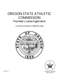 Document preview: Entertainment Wrestling Promoter License Application - Oregon