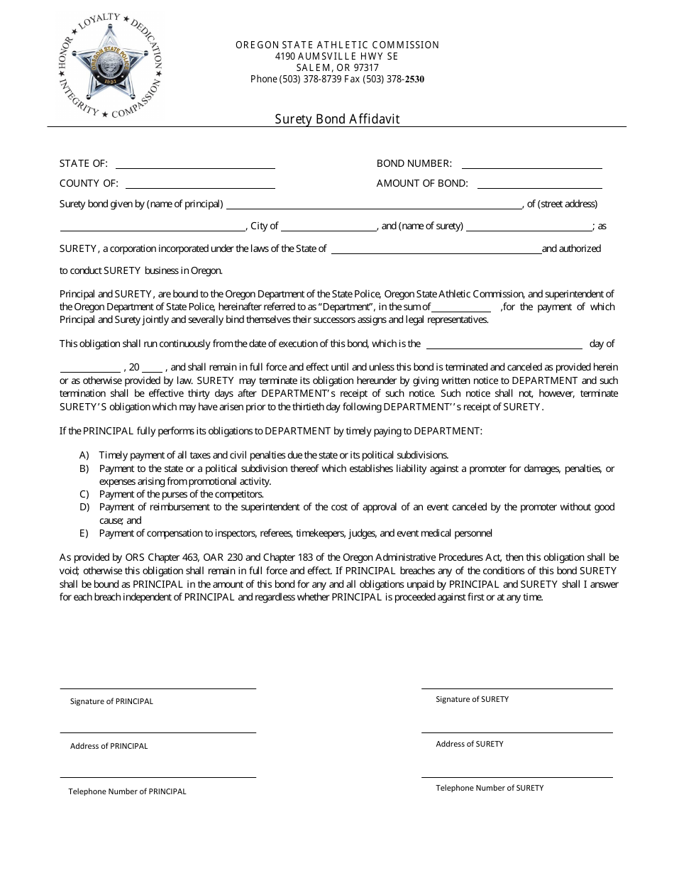 Oregon Entertainment Wrestling Promoter License Application Fill Out