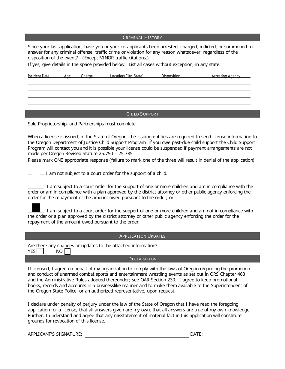 Oregon Promoter License Renewal - Fill Out, Sign Online and Download ...
