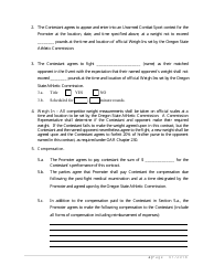 Professional Competitor of Unarmed Combat Sports and Promoter Contract - Oregon, Page 2