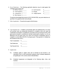 Professional Competitor of Unarmed Combat Sports and Promoter Contract - Oregon, Page 3