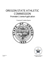 Document preview: Form 1011 Unarmed Combat Sports Promoter License Application - Oregon