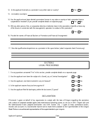 Form 1011 Unarmed Combat Sports Promoter License Application - Oregon, Page 4