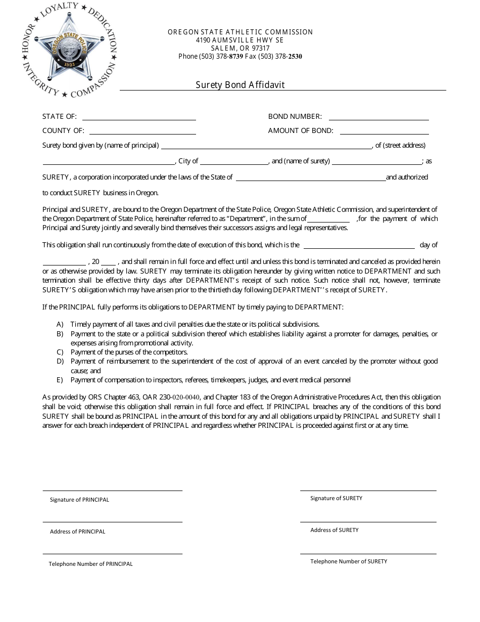 Form 1011 Unarmed Combat Sports Promoter License Application - Oregon, Page 5