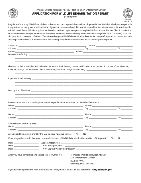 Form WR-0698  Printable Pdf