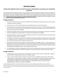 Opcion Del Empleado Sobre El Uso De Licencia Por Enfermedad O Vacaciones Para Empleados Generales - Texas (Spanish), Page 2