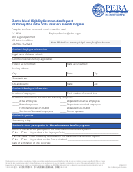 Charter School Eligibility Determination Request for Participation in the State Insurance Benefits Program - South Carolina