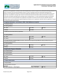 Document preview: Application for Individual Construction (Indc) Stormwater Discharge Permit - Vermont