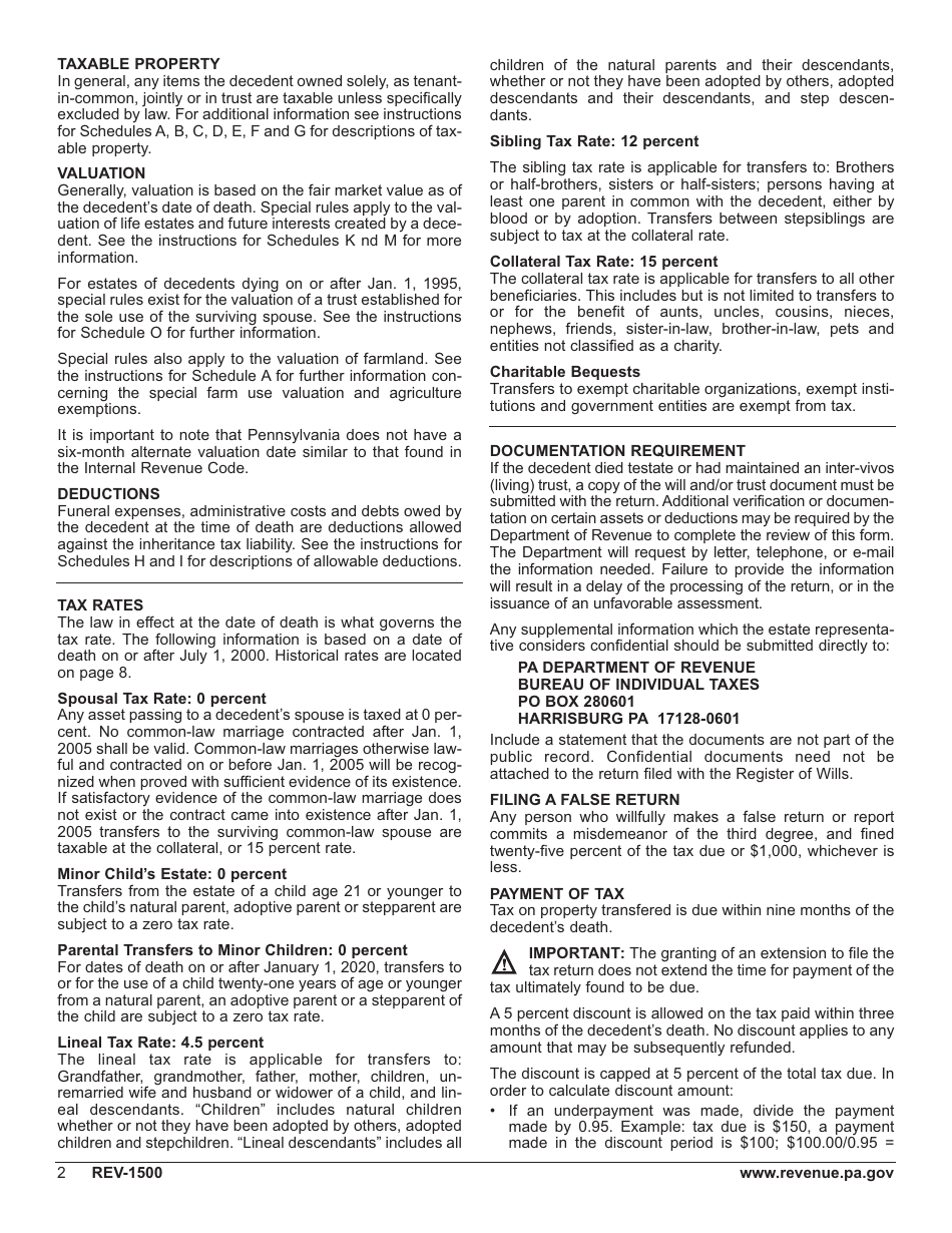 Form REV-1500 - Fill Out, Sign Online and Download Fillable PDF ...