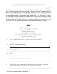 Document preview: Appendix D Naic Uniform Risk Retention Group Registration Form