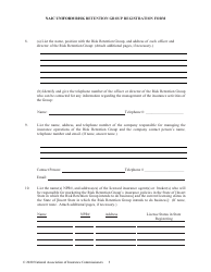 Appendix D Naic Uniform Risk Retention Group Registration Form, Page 3