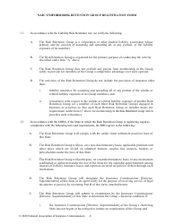 Appendix D Naic Uniform Risk Retention Group Registration Form, Page 4