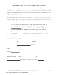 Appendix D Naic Uniform Risk Retention Group Registration Form, Page 8