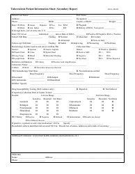 Document preview: Form 2001A-TB-002 Tuberculosis Patient Information Sheet: Secondary Report - Virginia