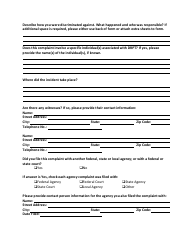 Title VI/Ada Discrimination Complaint Form - Virginia, Page 2
