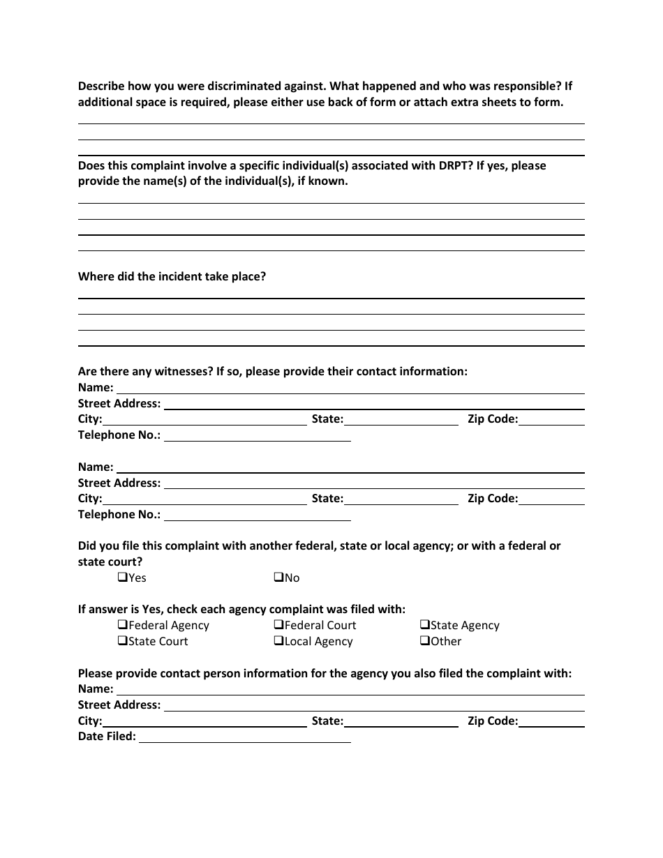 Virginia Title VI/Ada Discrimination Complaint Form - Fill Out, Sign ...