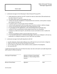 Document preview: Video Enhanced Therapy Participant Agreement - Virginia